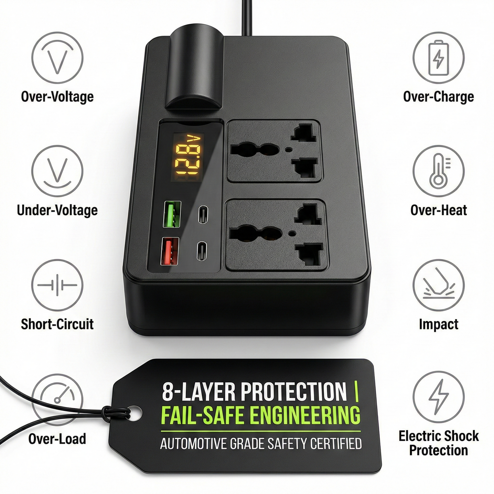 200W Pure Sine Wave Car Power Inverter