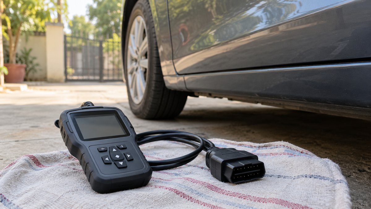 Handheld diagnostic scanner with a cable and diagnostic connector